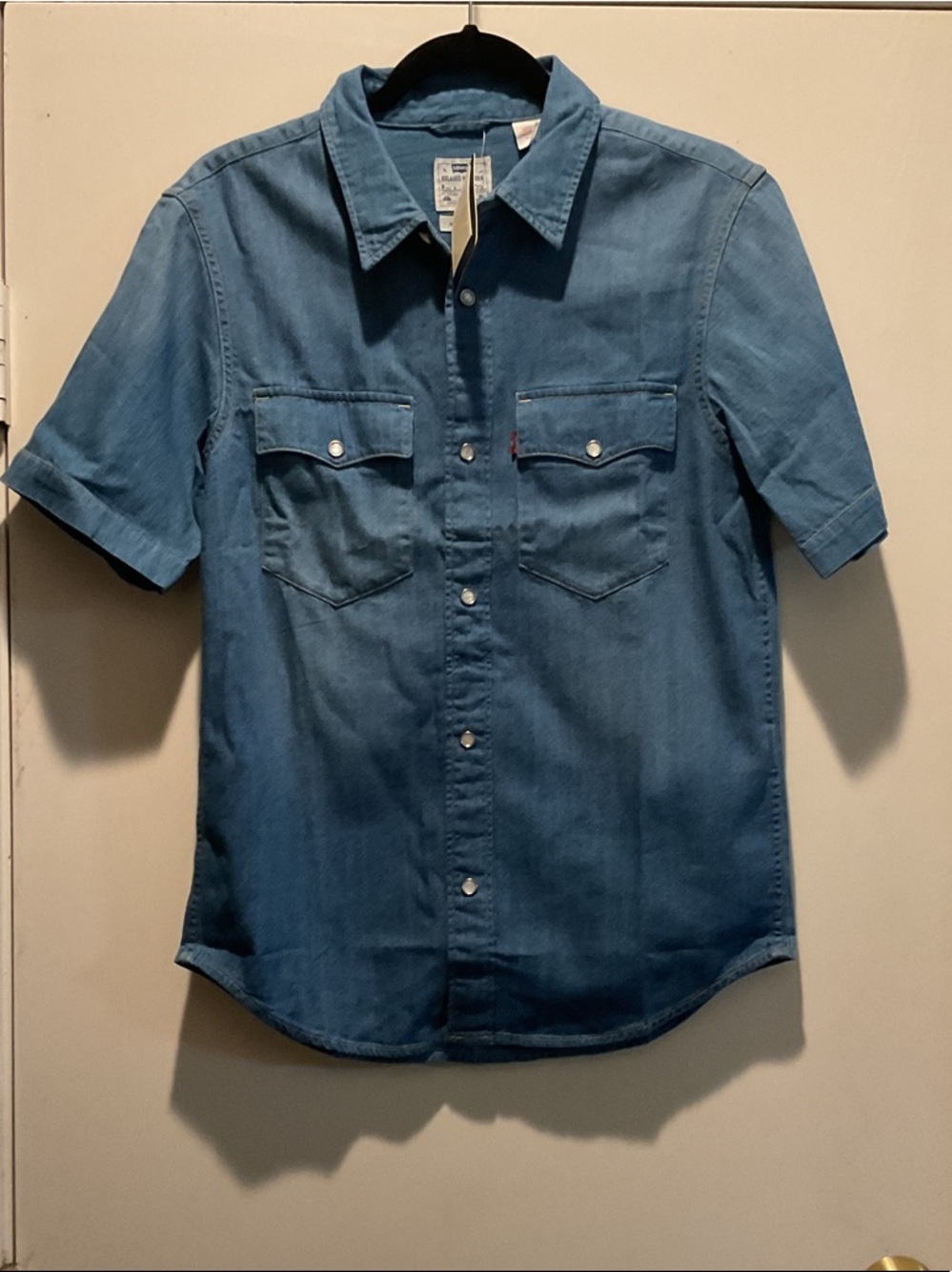 Levi's Short-Sleeve Denim Relaxed Western Button-Down Shirt - Blue